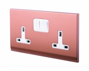 Simplicity 13A DP Double Plug Socket with Switch Copper / Bronze
